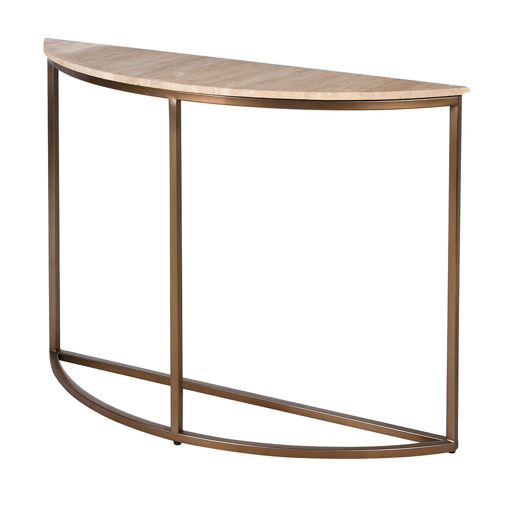 Travertine Demi-Lune Console