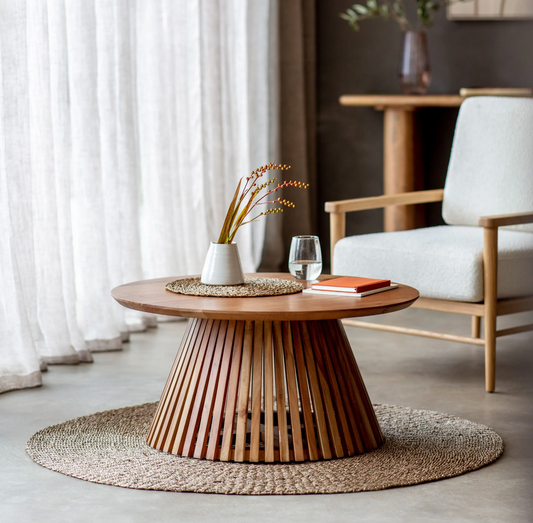 Slatted Coffee Table D80cm