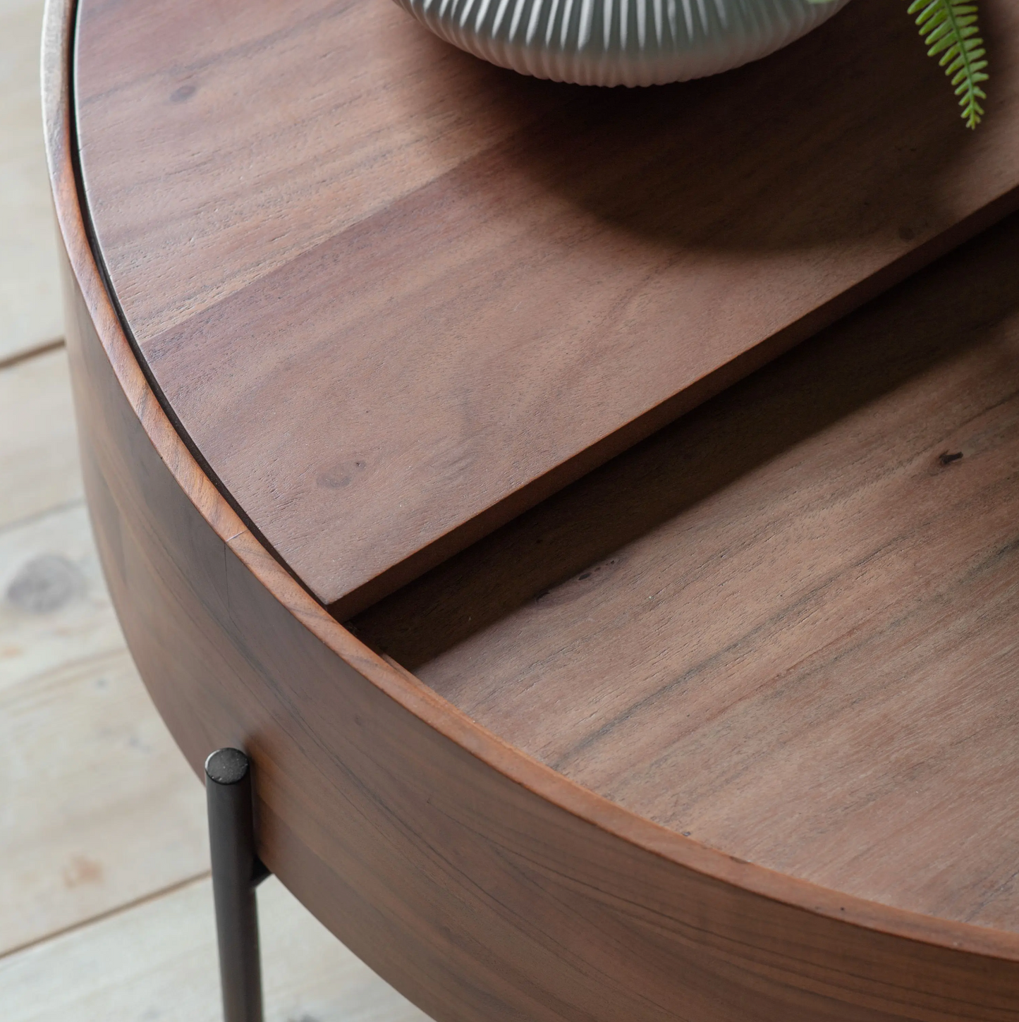 Swivel Storage Coffee Table D80cm