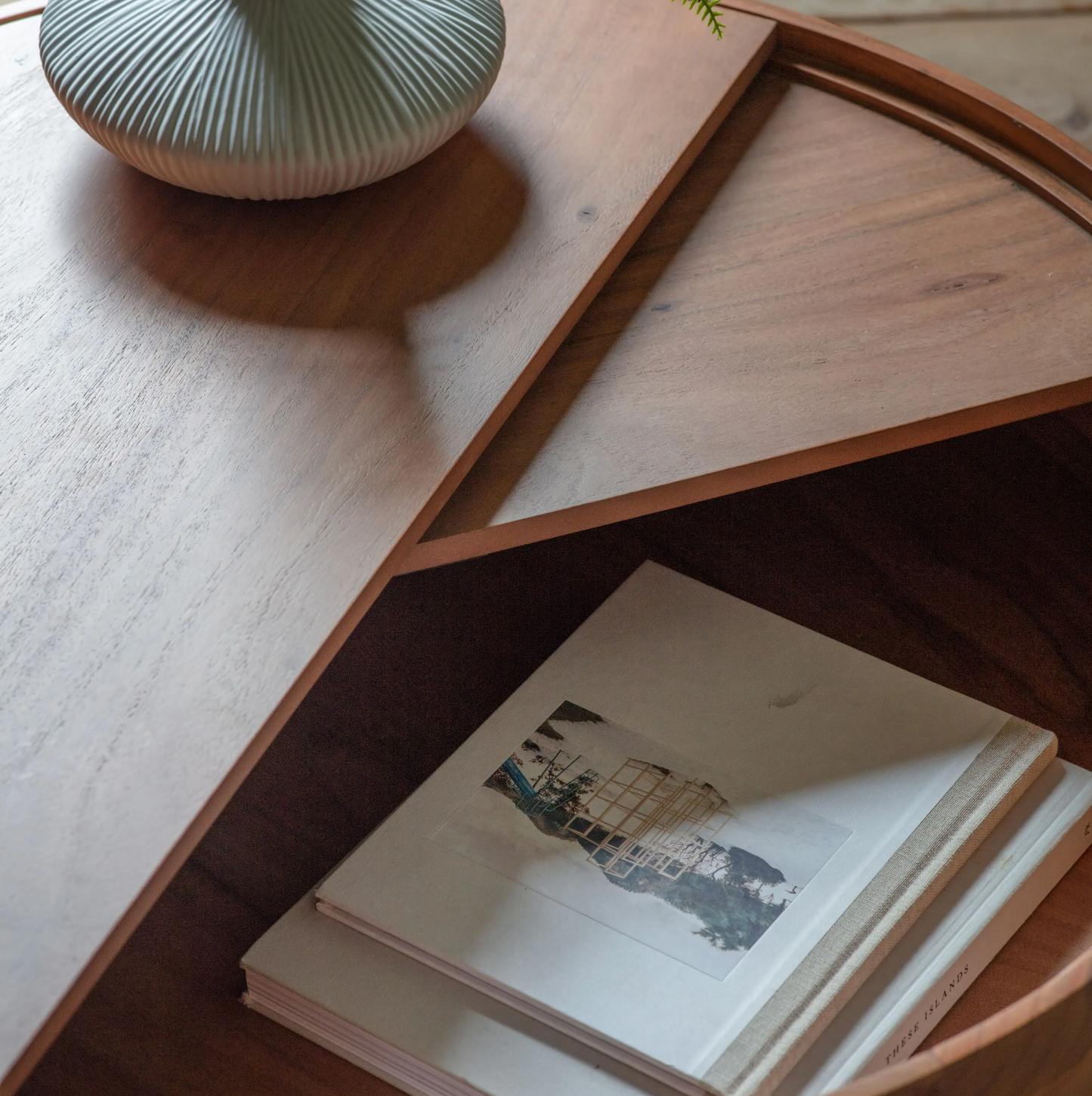 Swivel Storage Coffee Table D80cm