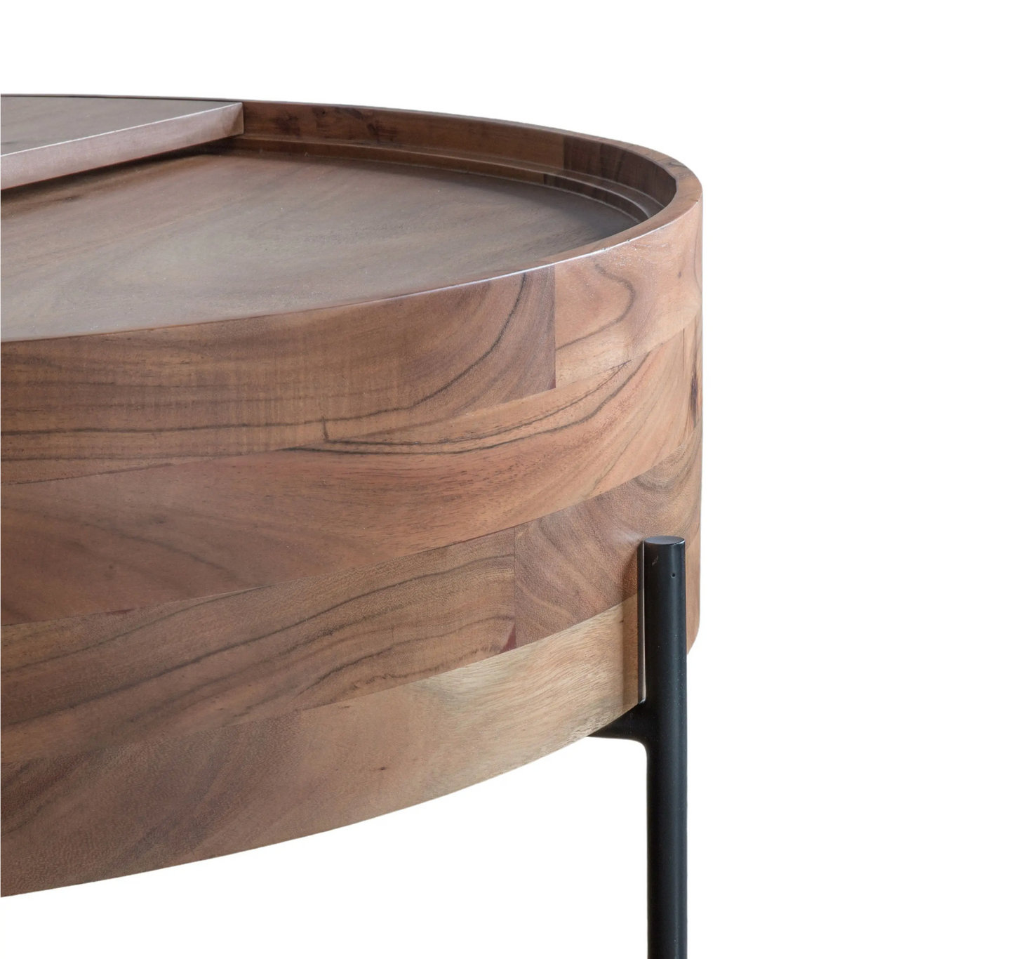 Swivel Storage Coffee Table D80cm