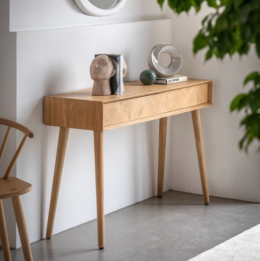 Milano Oak Console Table with drawers