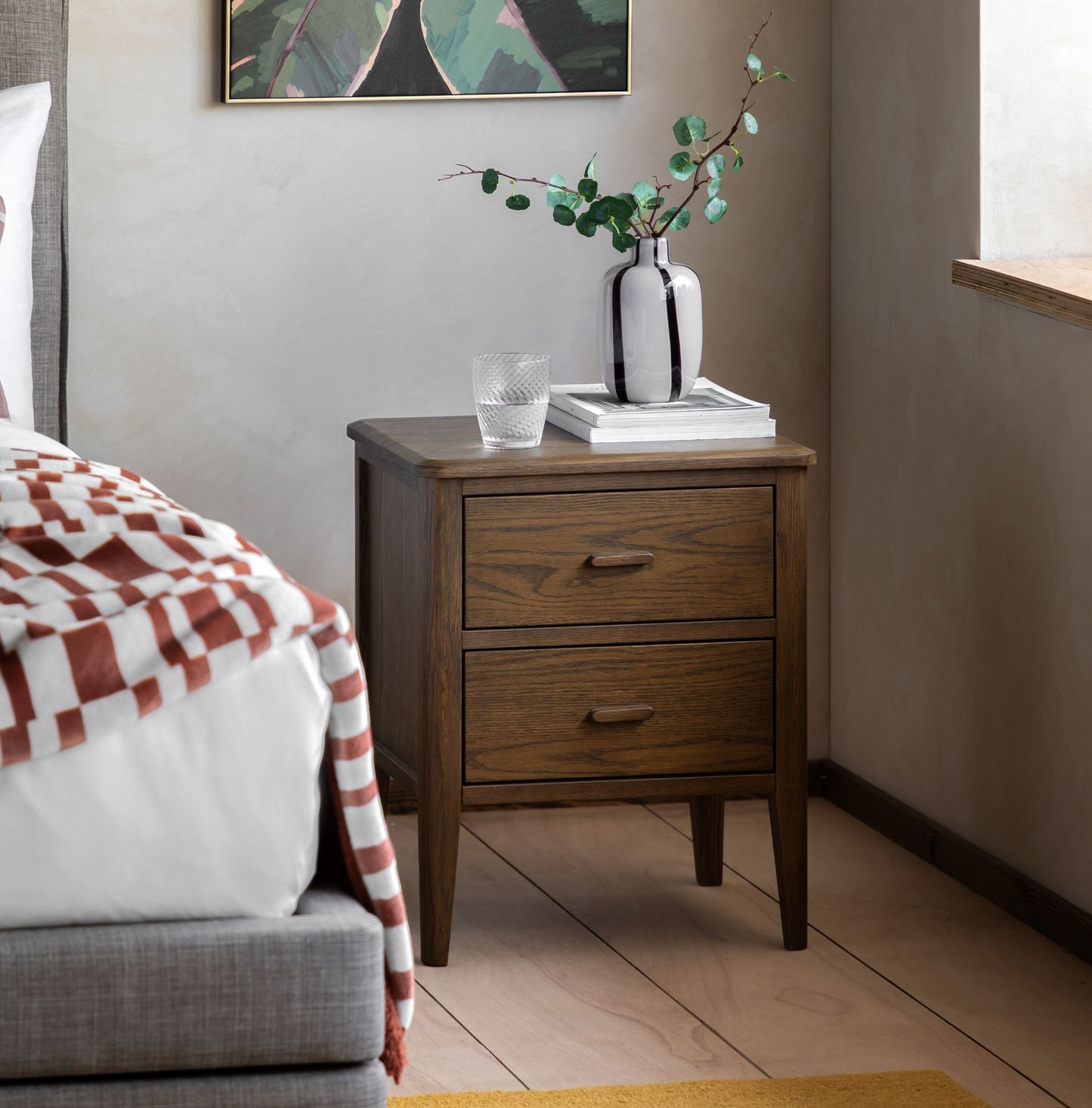 Camden 2 Drawer Bedside Table (walnut)