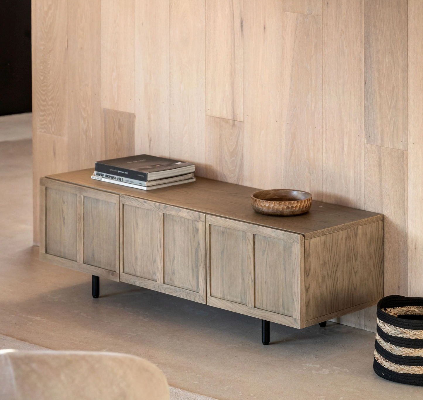 Panelled Media Unit 126cm