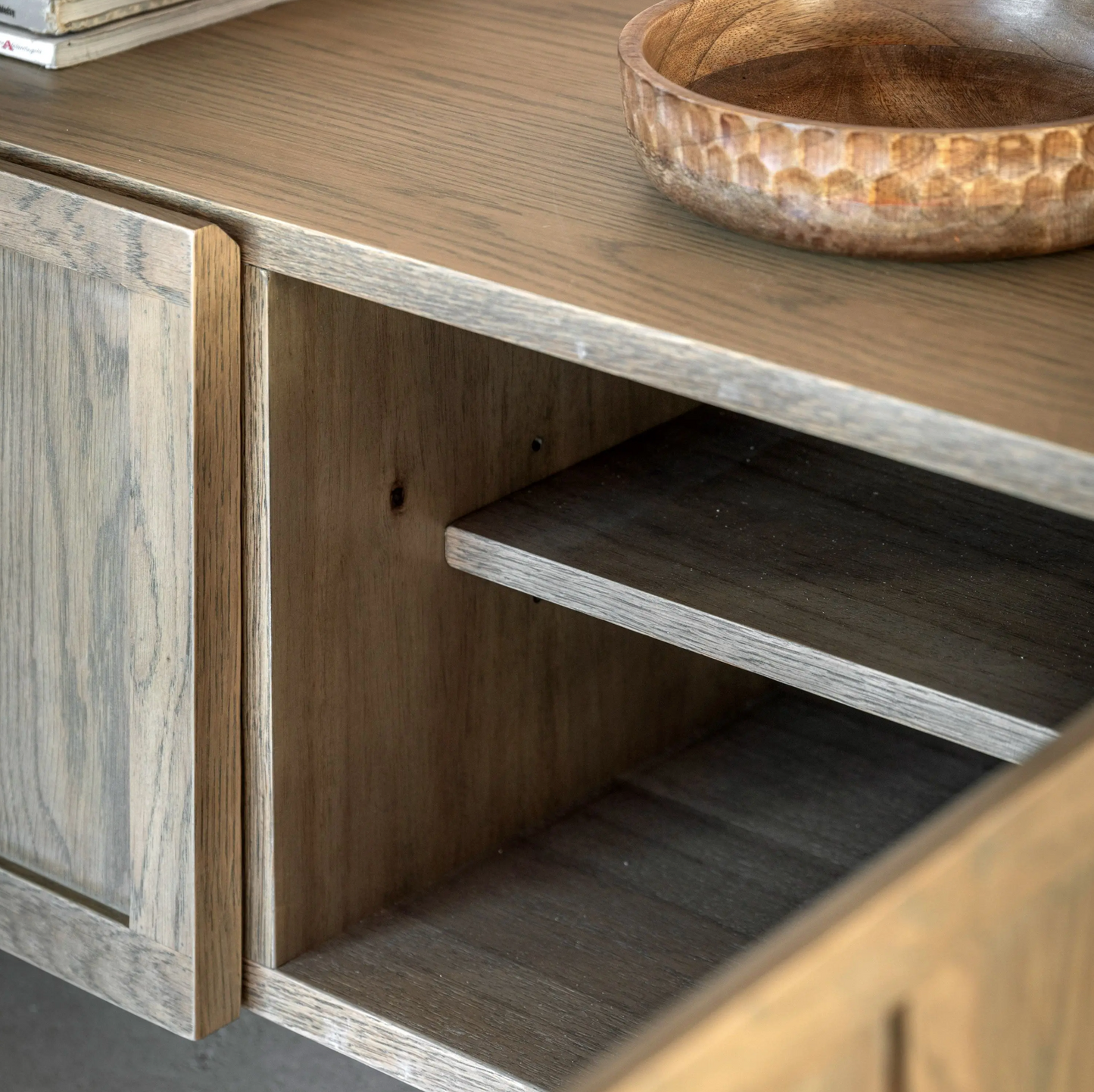 Panelled Media Unit 126cm