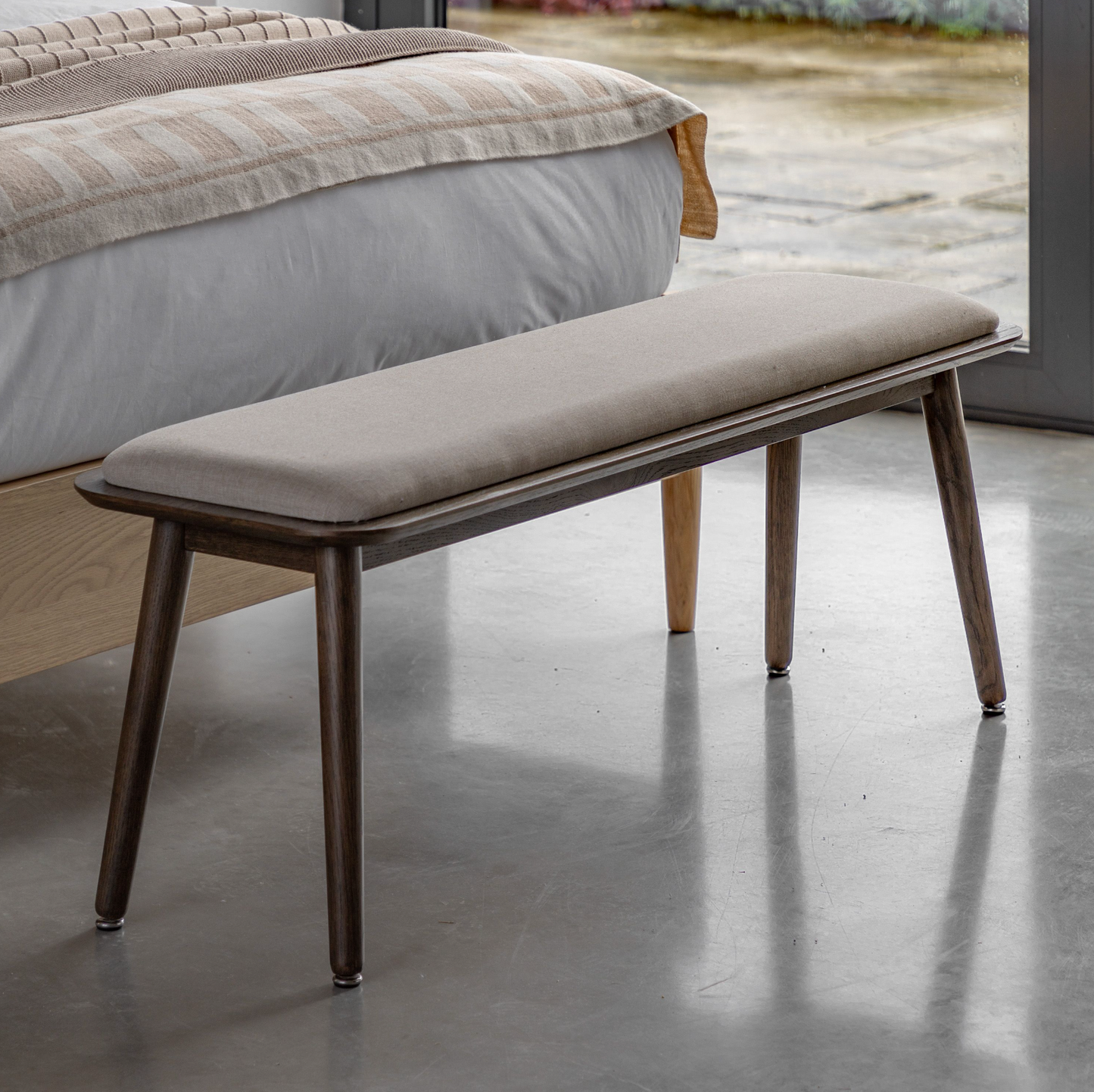 Hatfield Smoked Oak Dining Bench