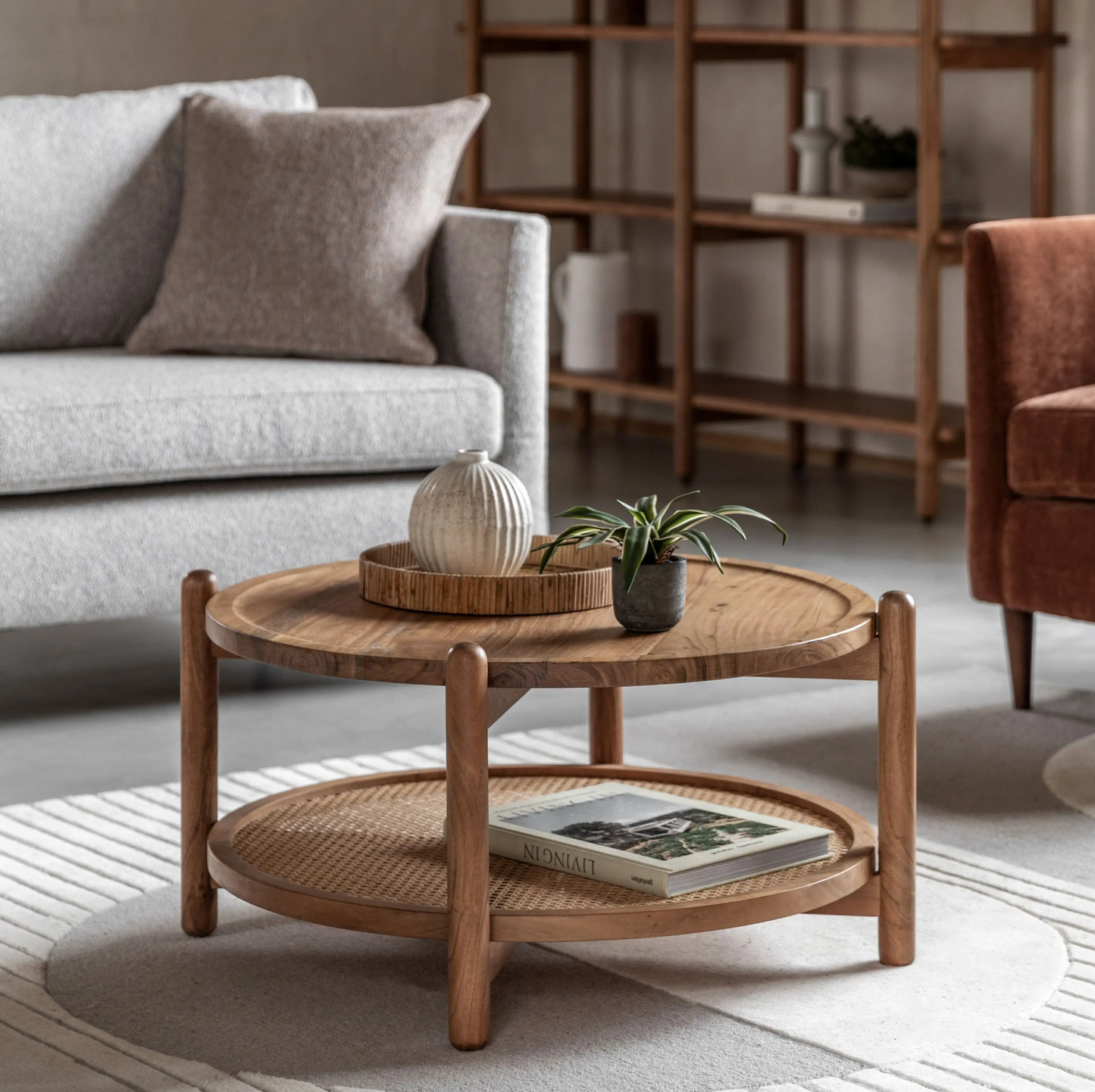 Cannes Rattan Coffee Table D80cm