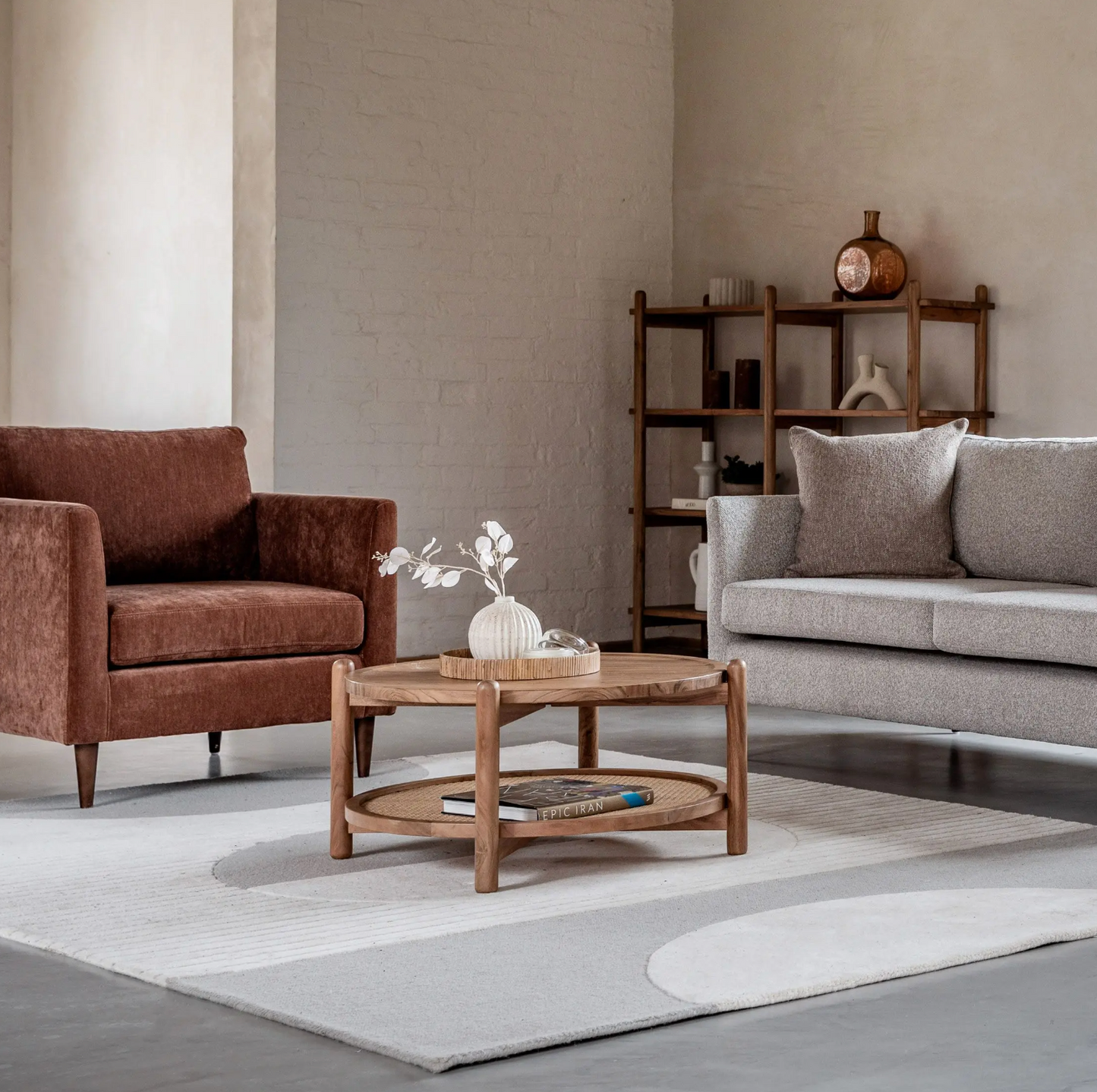 Cannes Rattan Coffee Table D80cm