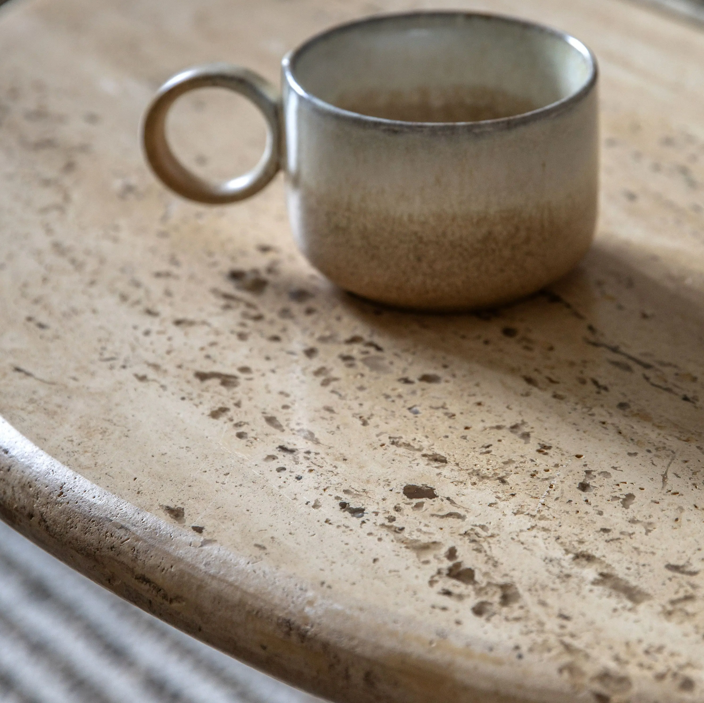Travertine Coffee Table D75cm