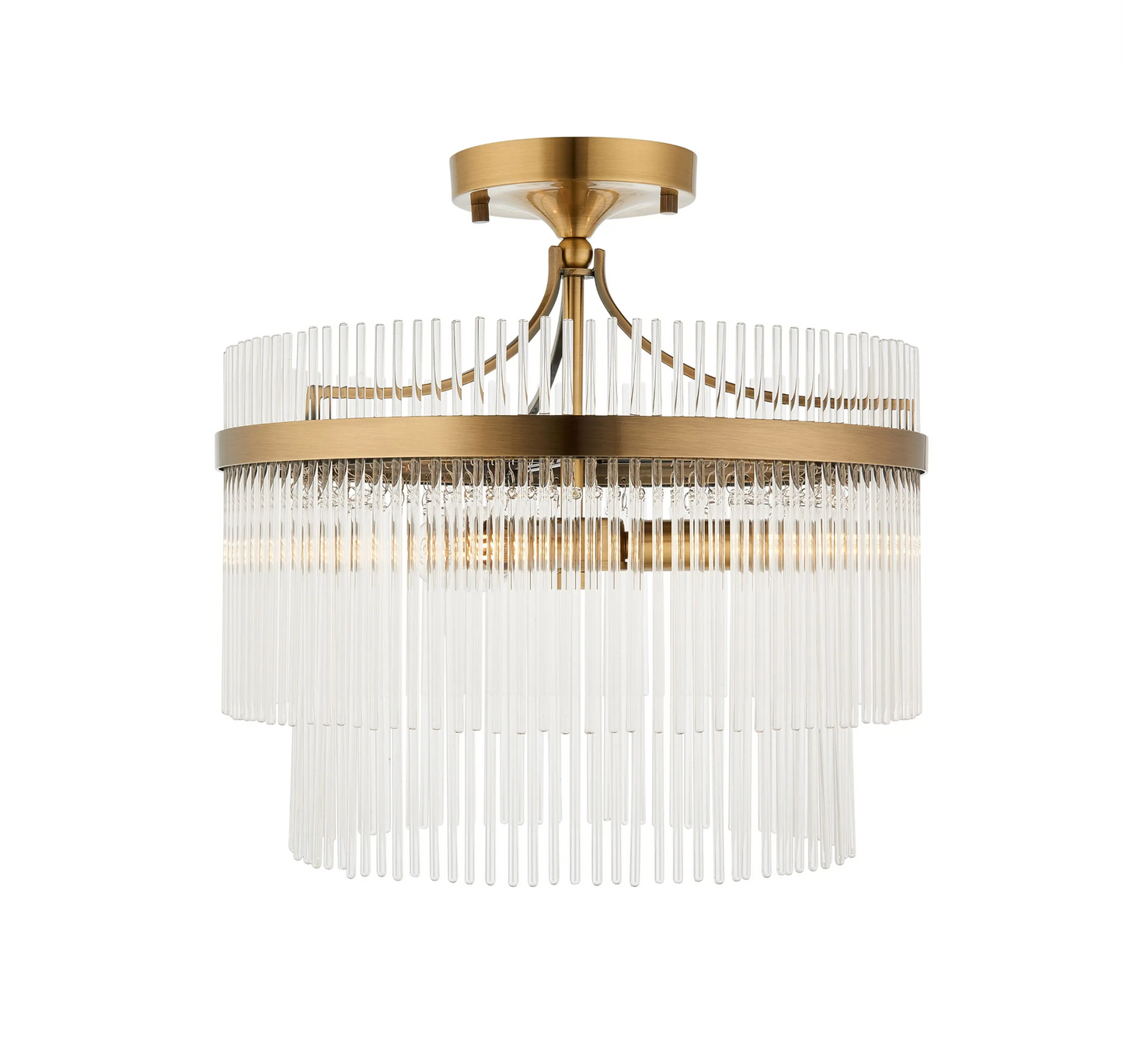 Gatsby Glass Rod Flush Ceiling Light D40cm