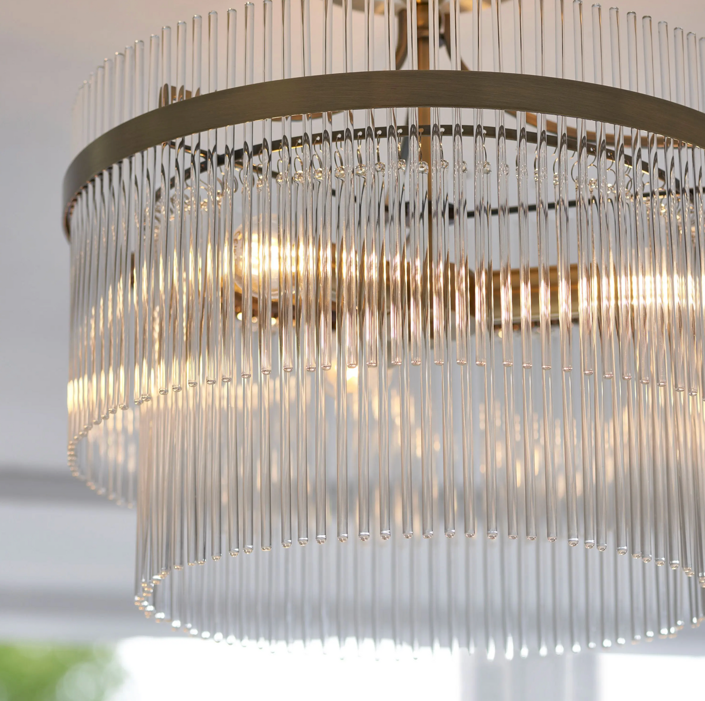 Gatsby Glass Rod Flush Ceiling Light D40cm