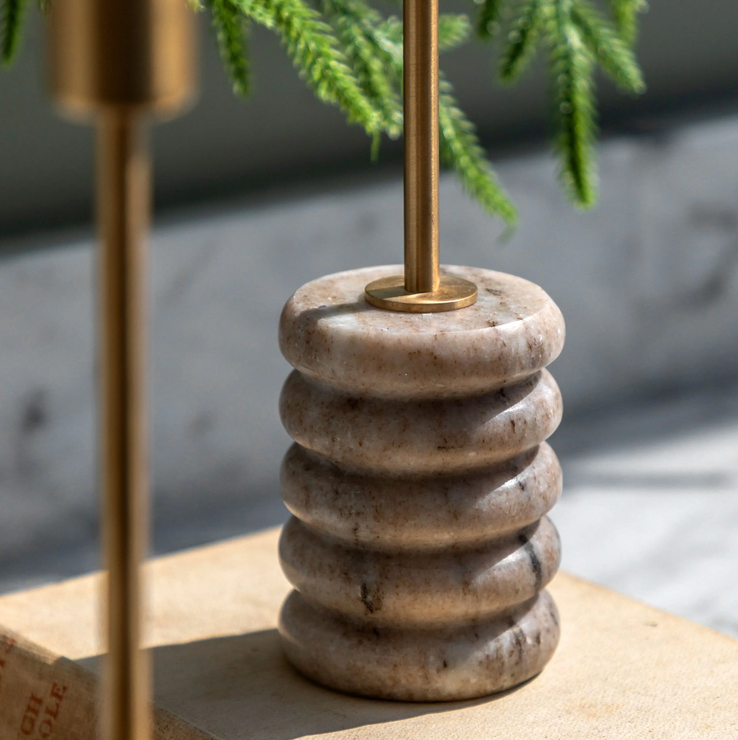 Novi Gold & Marble Candle Stick
