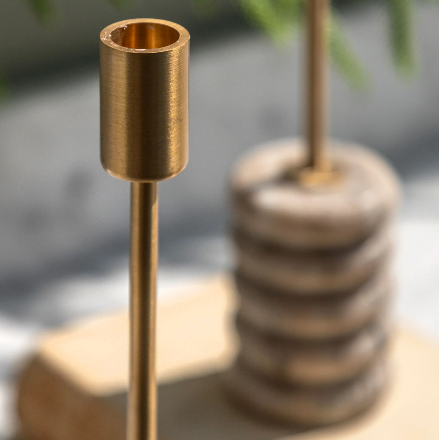 Novi Gold & Marble Candle Stick