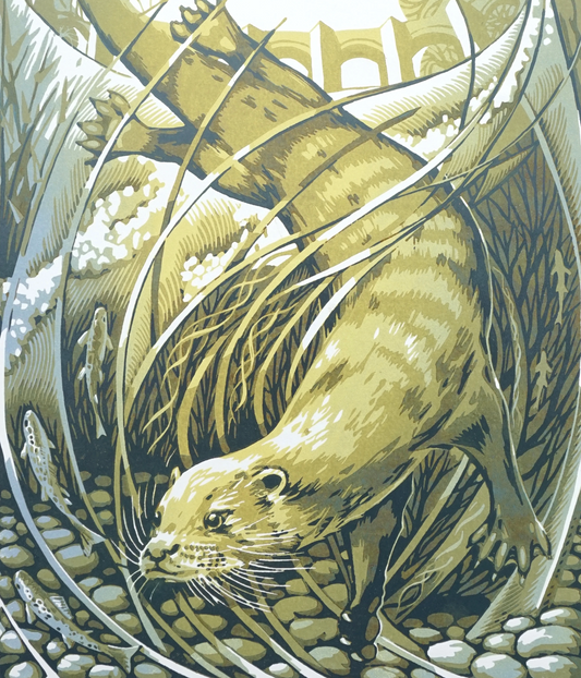 River Usk Otter - Birthday Card