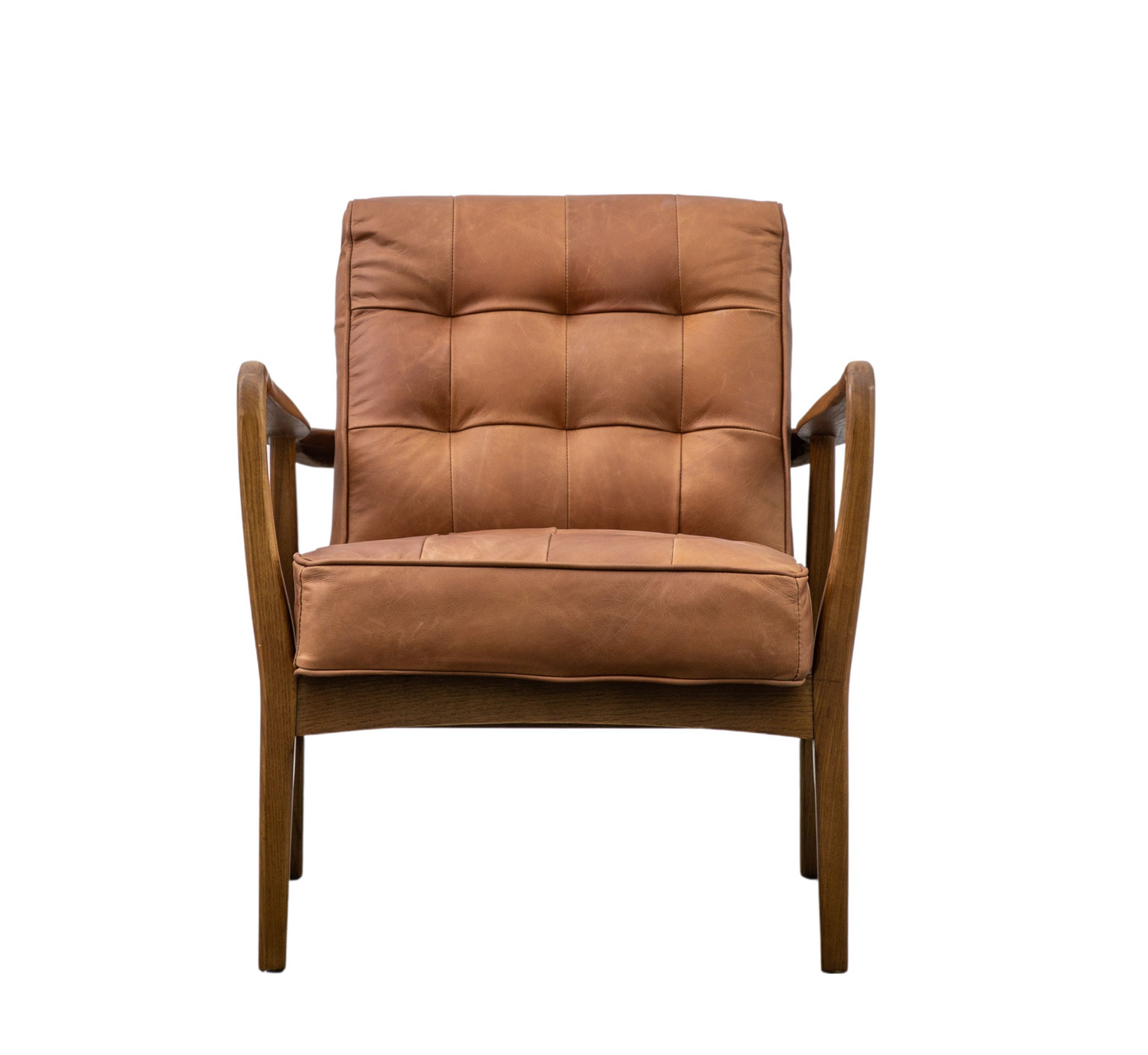Leather Mid Century Armchair