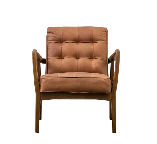 Leather Mid Century Armchair