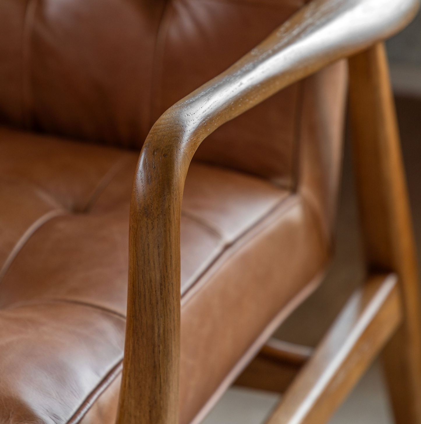 Leather Mid Century Armchair