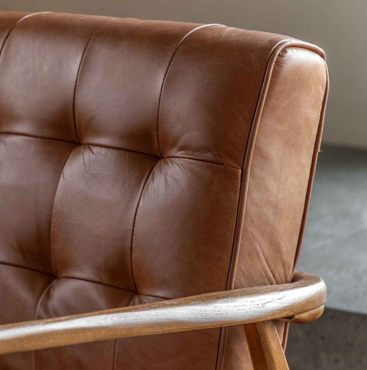 Leather Mid Century Armchair