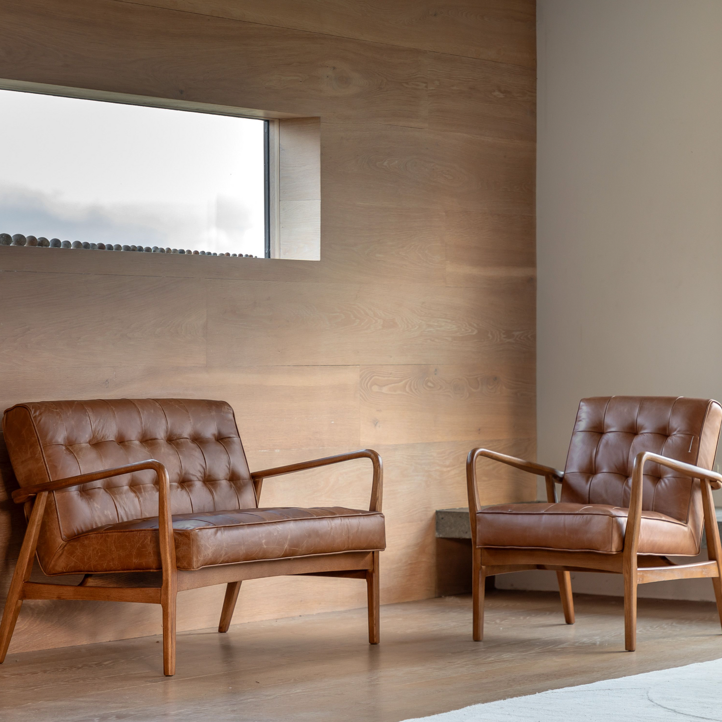 Leather Mid Century Armchair