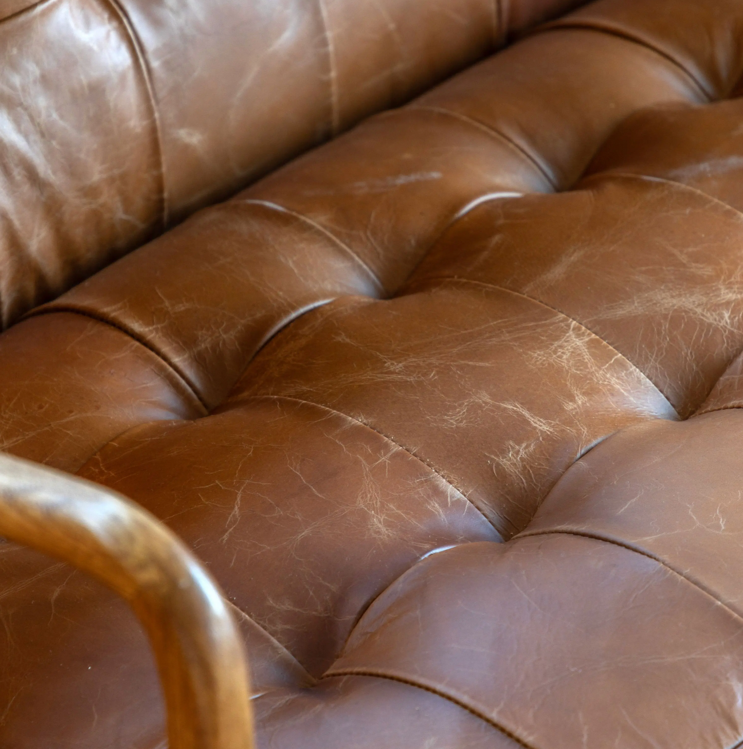 Leather Mid Century Sofa
