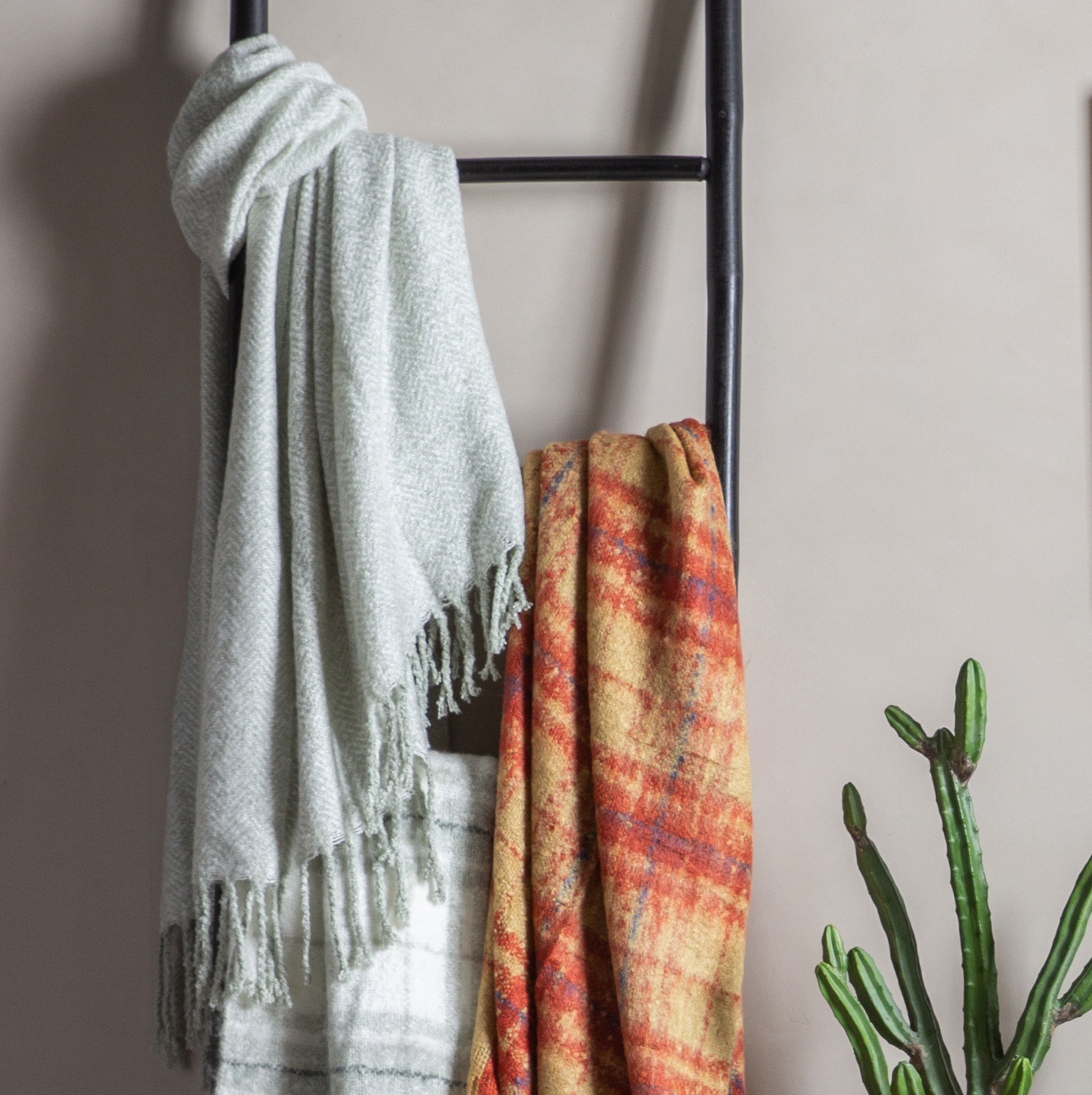 Herringbone Faux Mohair Throw