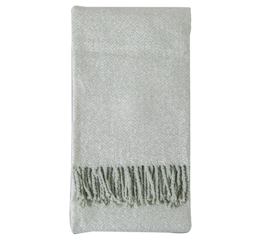 Herringbone Faux Mohair Throw