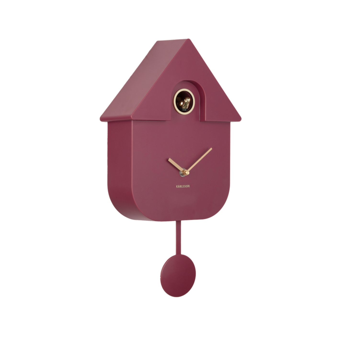 Modern Cuckoo Oro Wall Clock (Dark Mauve)
