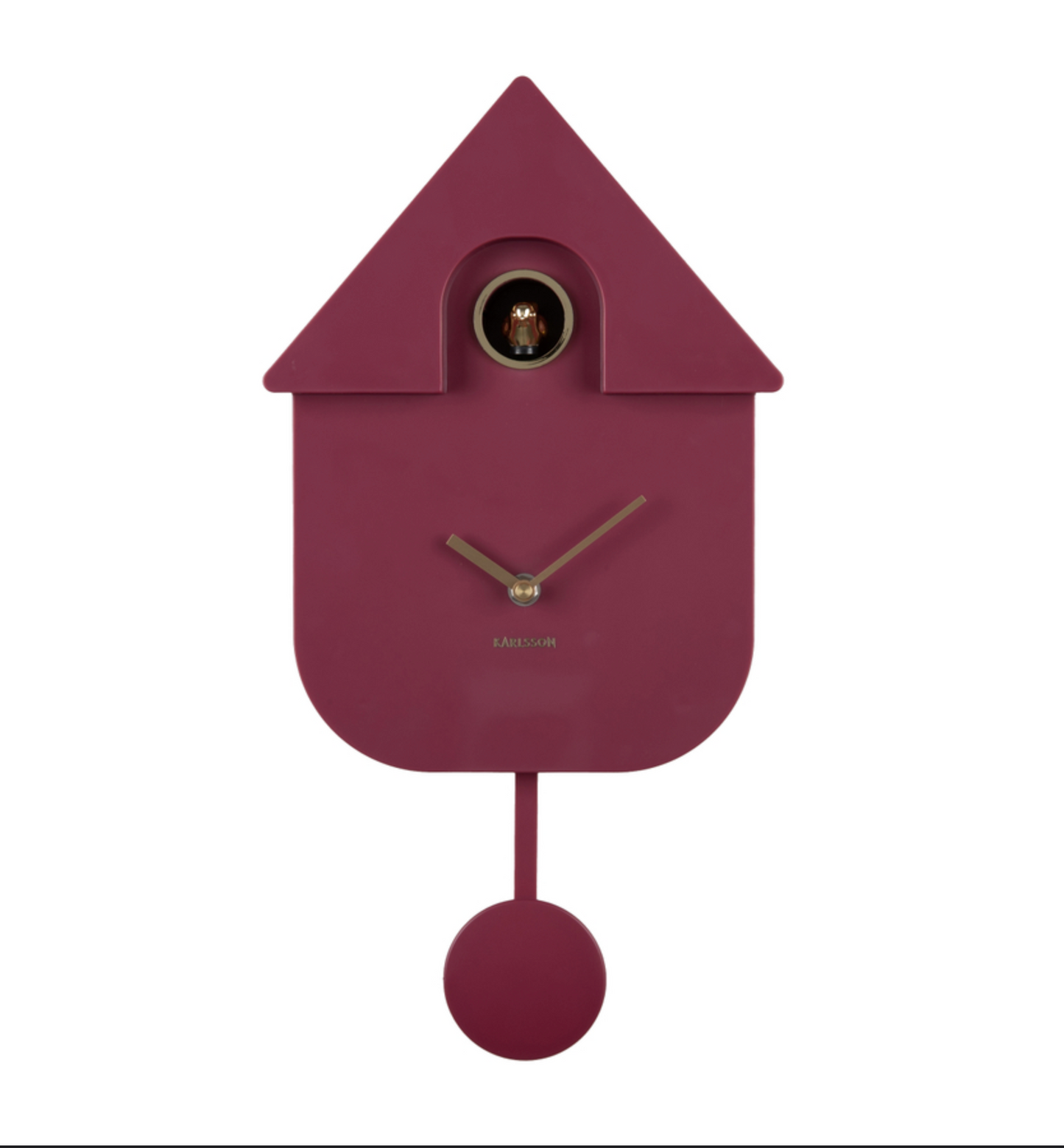 Modern Cuckoo Oro Wall Clock (Dark Mauve)