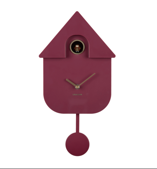 Modern Cuckoo Oro Wall Clock (Dark Mauve)