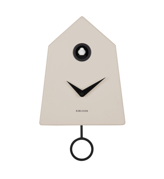 Modern Cuckoo Grafico Wall Clock (Warm Grey)