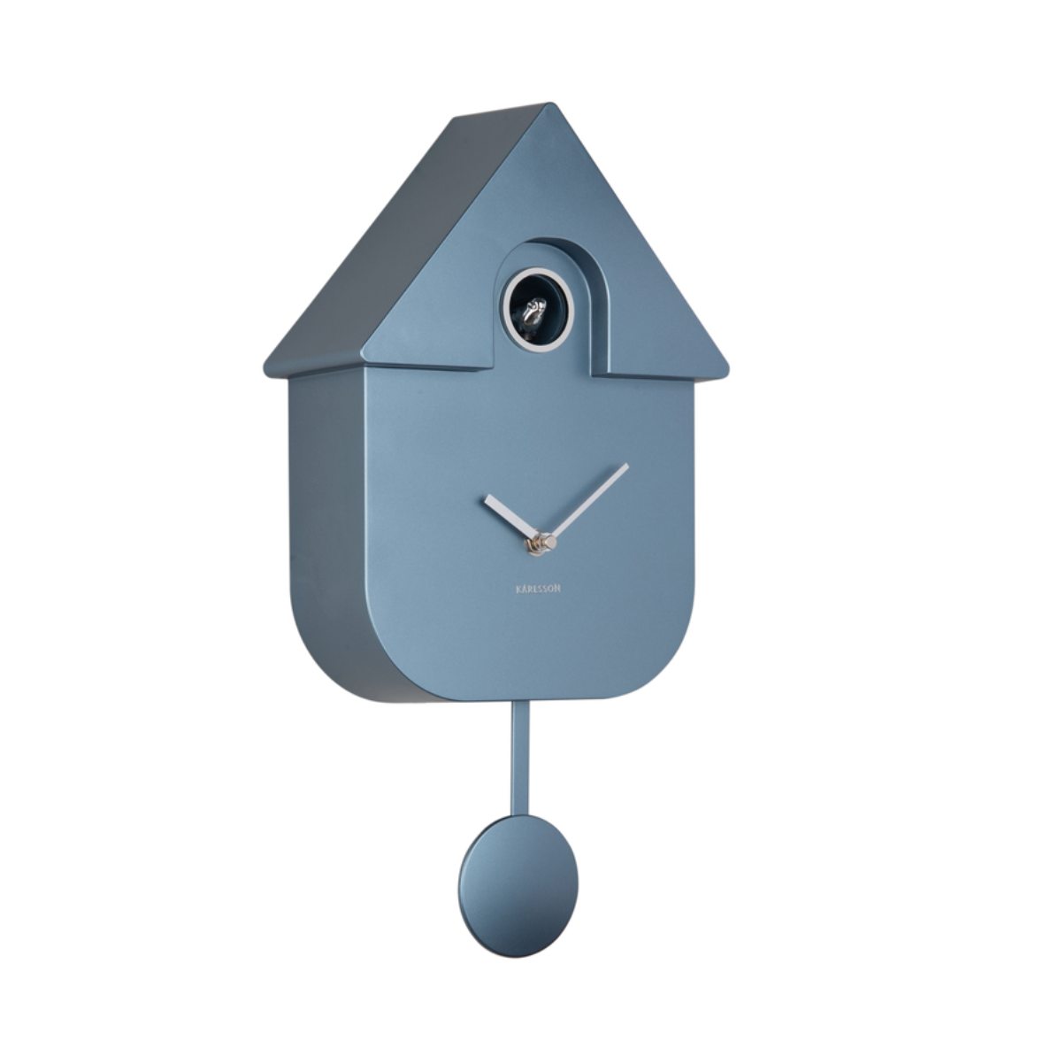 Modern Cuckoo Metallic Wall Clock (Metallic Blue)
