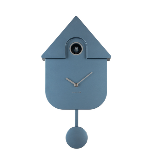 Modern Cuckoo Metallic Wall Clock (Metallic Blue)
