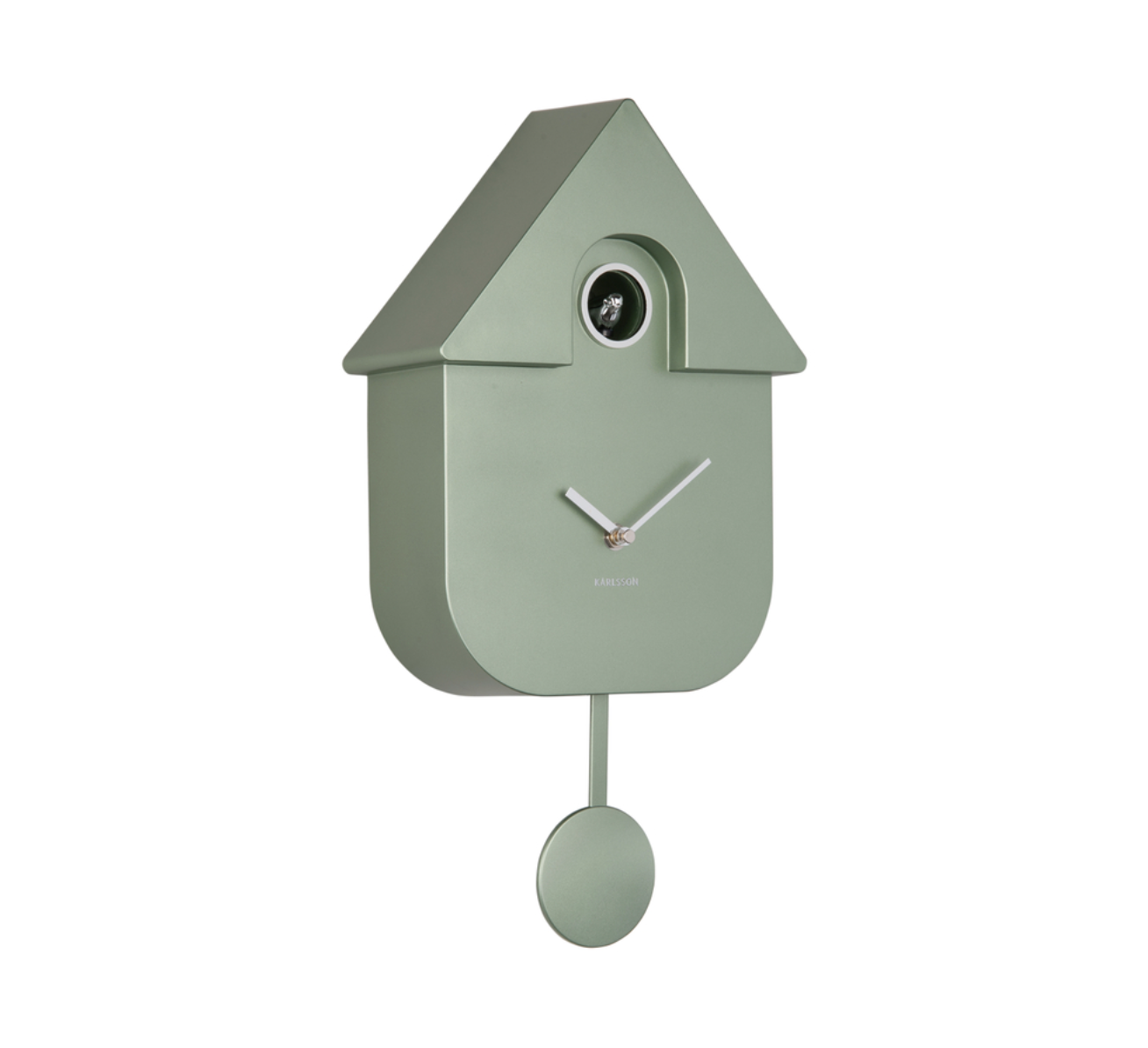 Modern Cuckoo Metallic Wall Clock (Jungle Green)