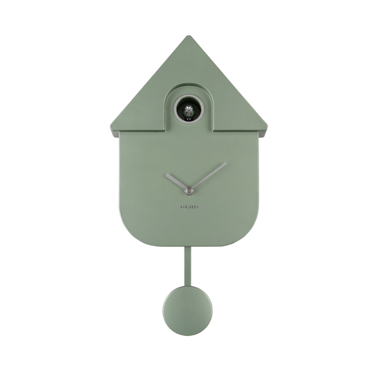 Modern Cuckoo Metallic Wall Clock (Jungle Green)