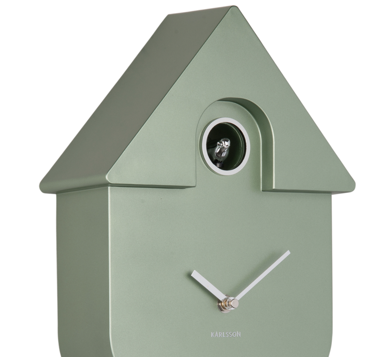 Modern Cuckoo Metallic Wall Clock (Jungle Green)
