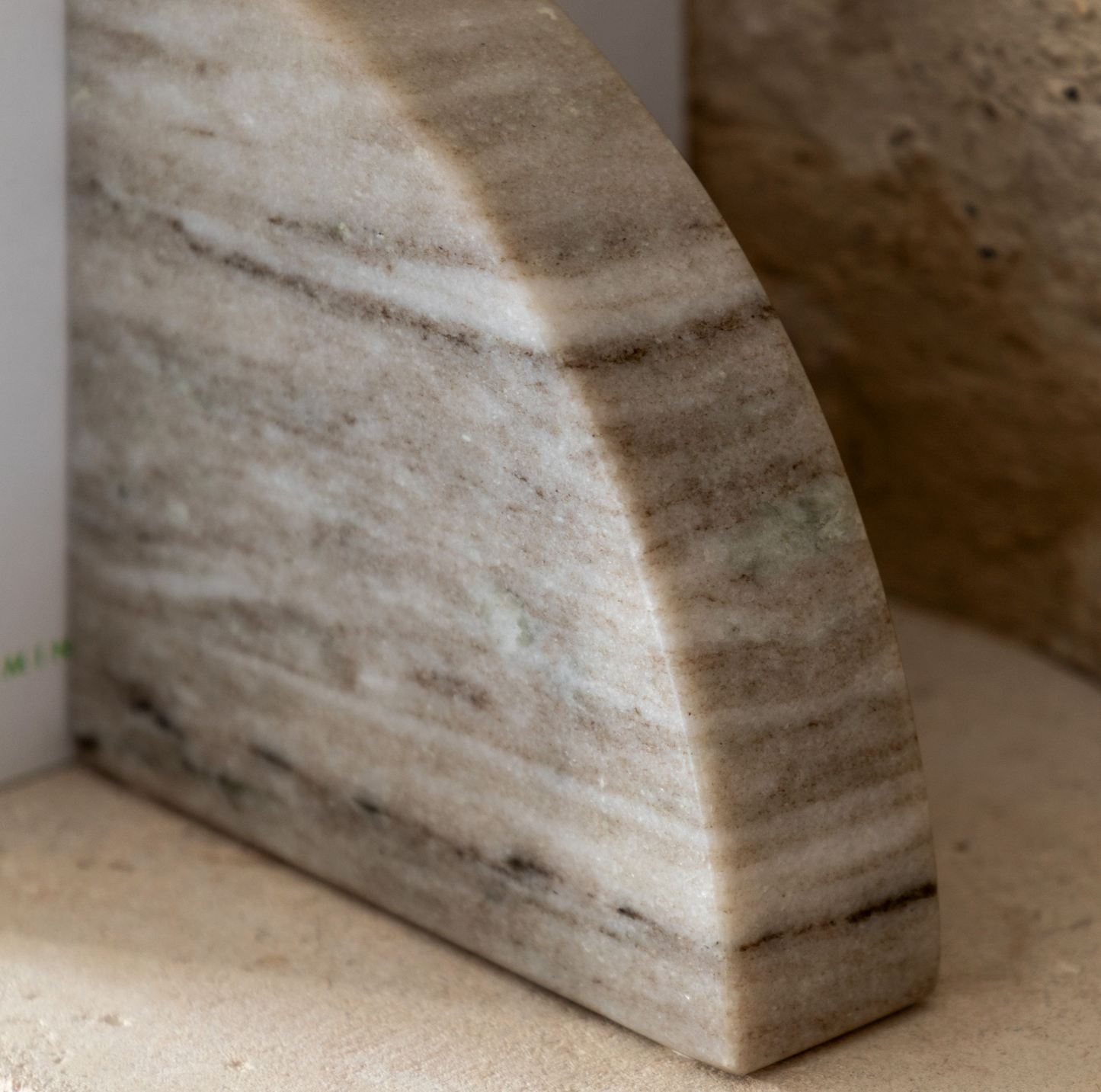 Tamera Marble Bookend in Sandstone (Set of 2)