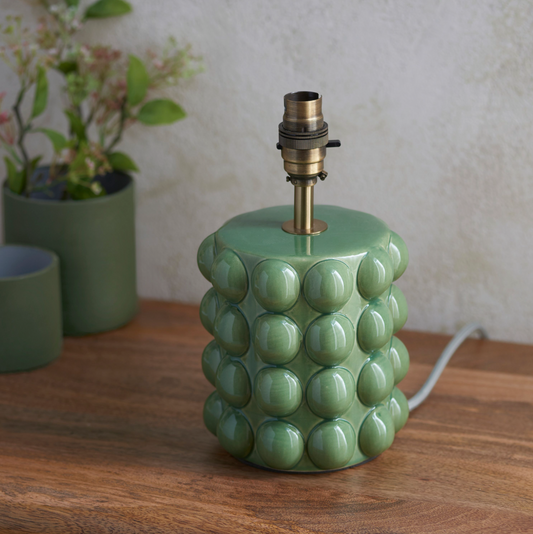 Olive Green Bobble Lamp with Zig Zag Shade