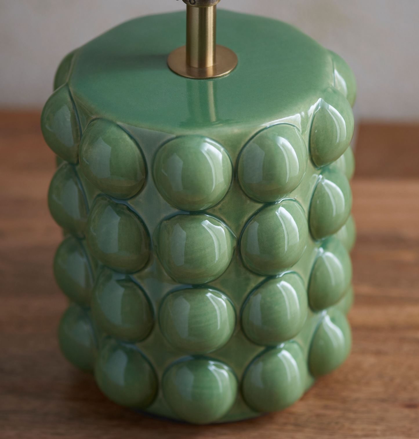 Olive Green Bobble Lamp with Zig Zag Shade