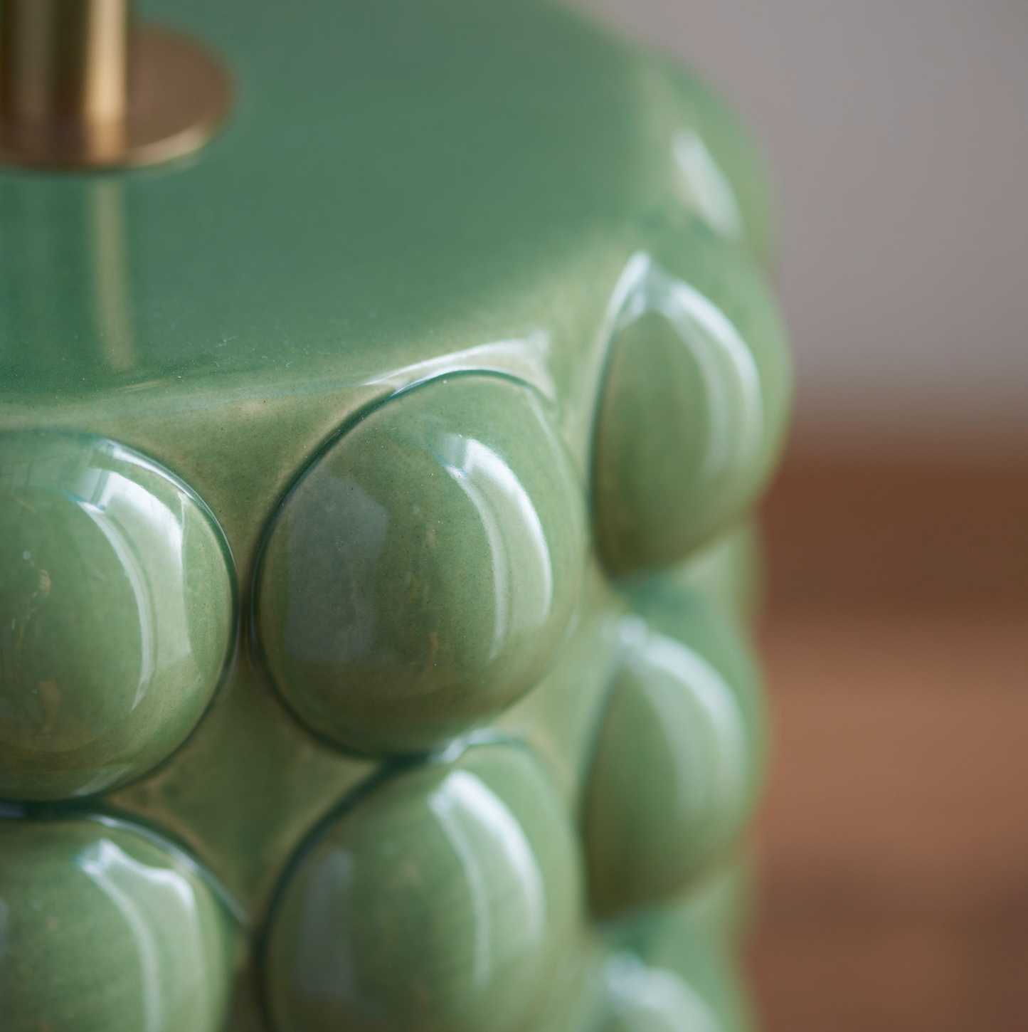 Olive Green Bobble Lamp with Zig Zag Shade