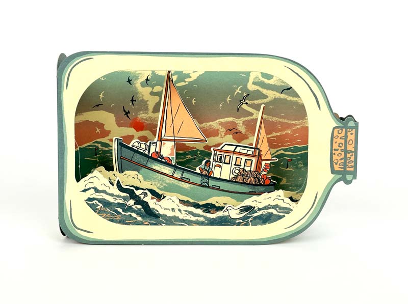 Fishing Boat in a Bottle - Birthday / Thank you / Thinking of You Card