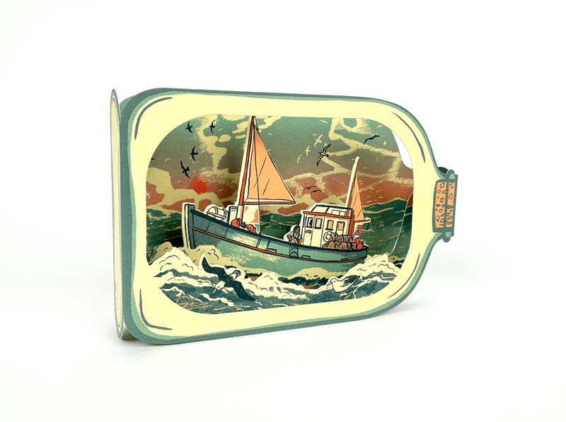 Fishing Boat in a Bottle - Birthday / Thank you / Thinking of You Card