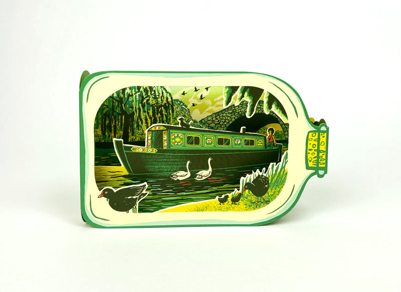 Canal Boat in a Bottle - Birthday / Thank you / Thinking of You Card