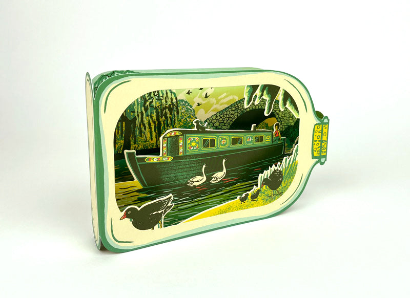 Canal Boat in a Bottle - Birthday / Thank you / Thinking of You Card