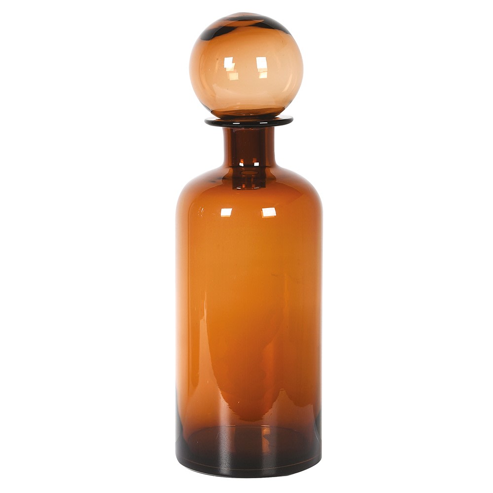 Amber Bottle with Ball Top