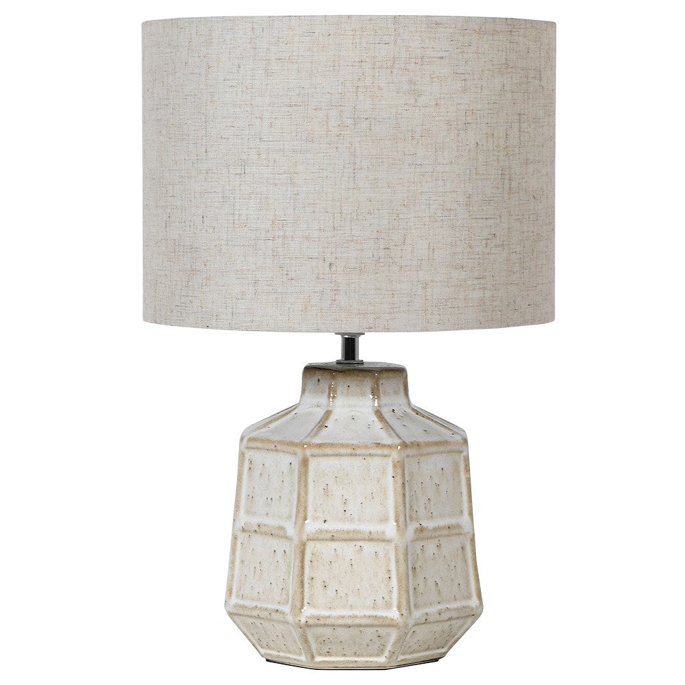 Hexagonal Lamp with Linen Shade