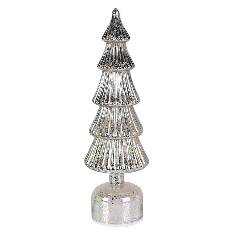Lit Silver LED Rotating Tree (Large)