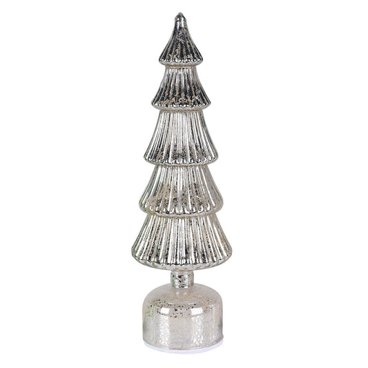 Lit Silver LED Rotating Tree (Large)