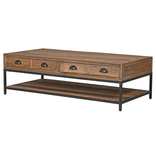 Industrial Coffee Table with drawers W65/L130cm