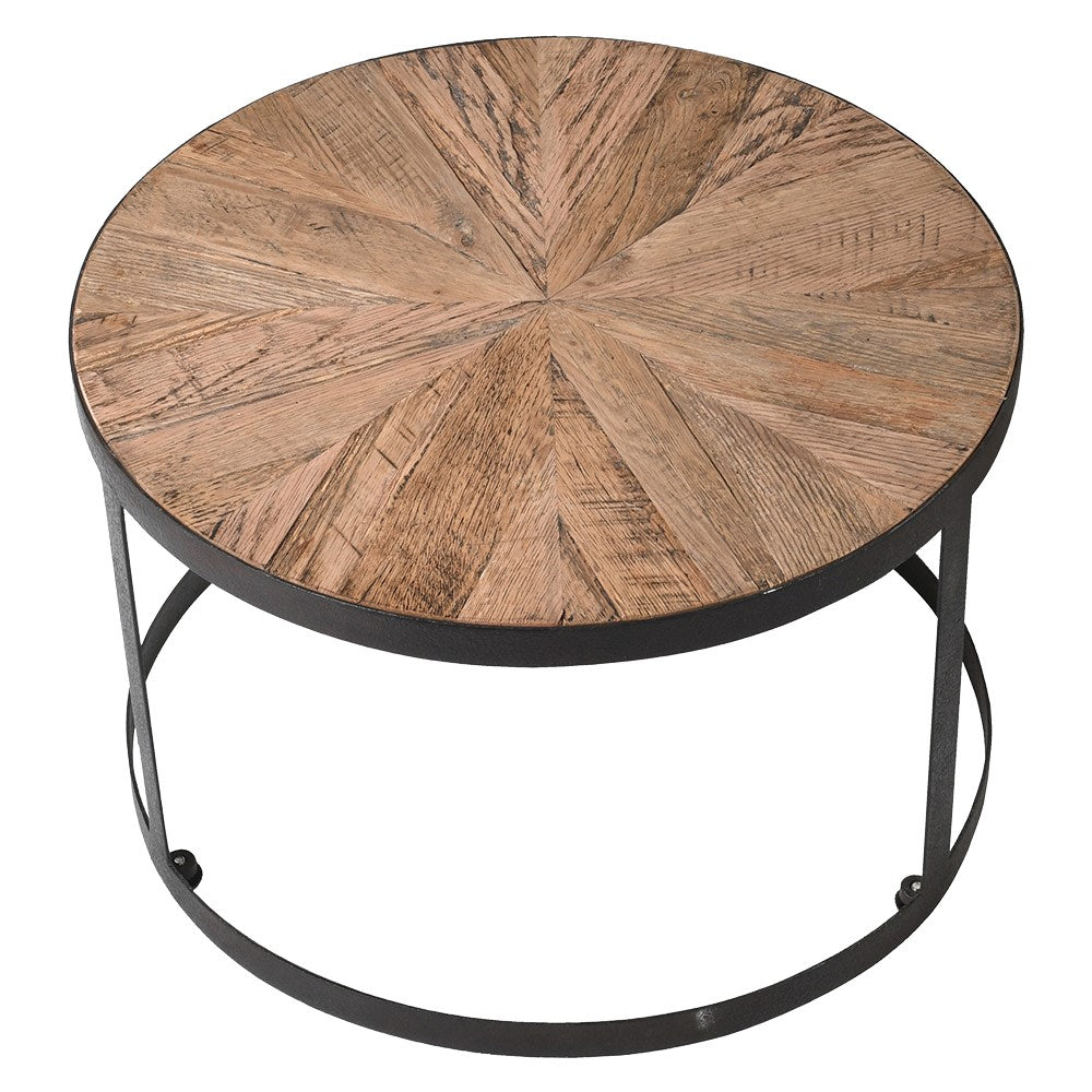 Reclaimed Oak Coffee Table (Nest of 2) D80cm