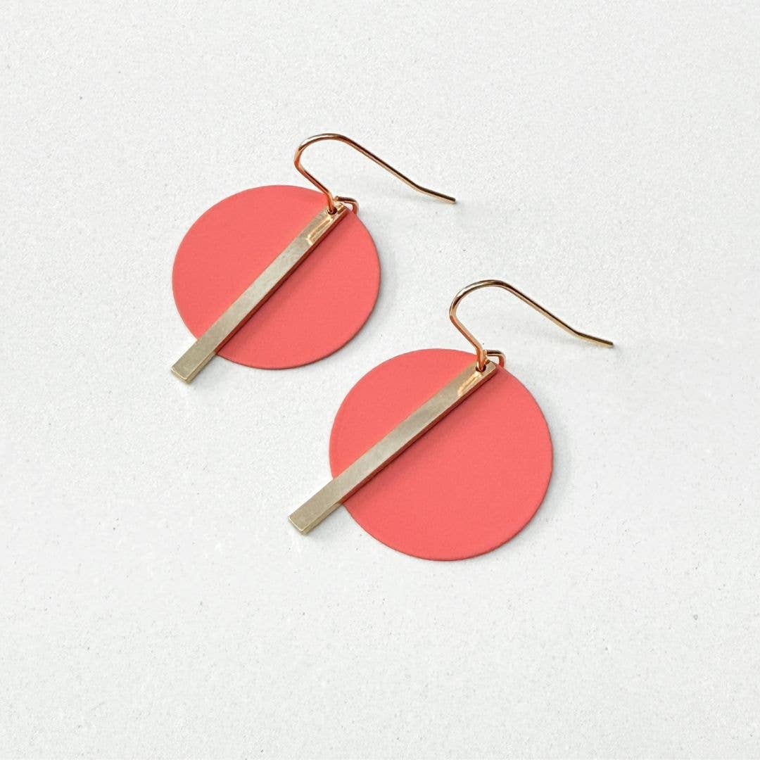 Solar Earrings - Coral